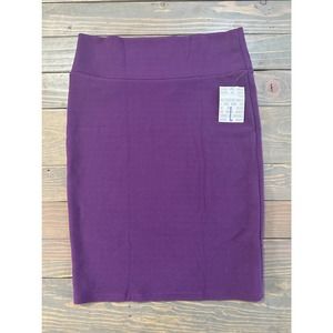 LulaRoe Womens Large Purple Cassie Pencil Skirt